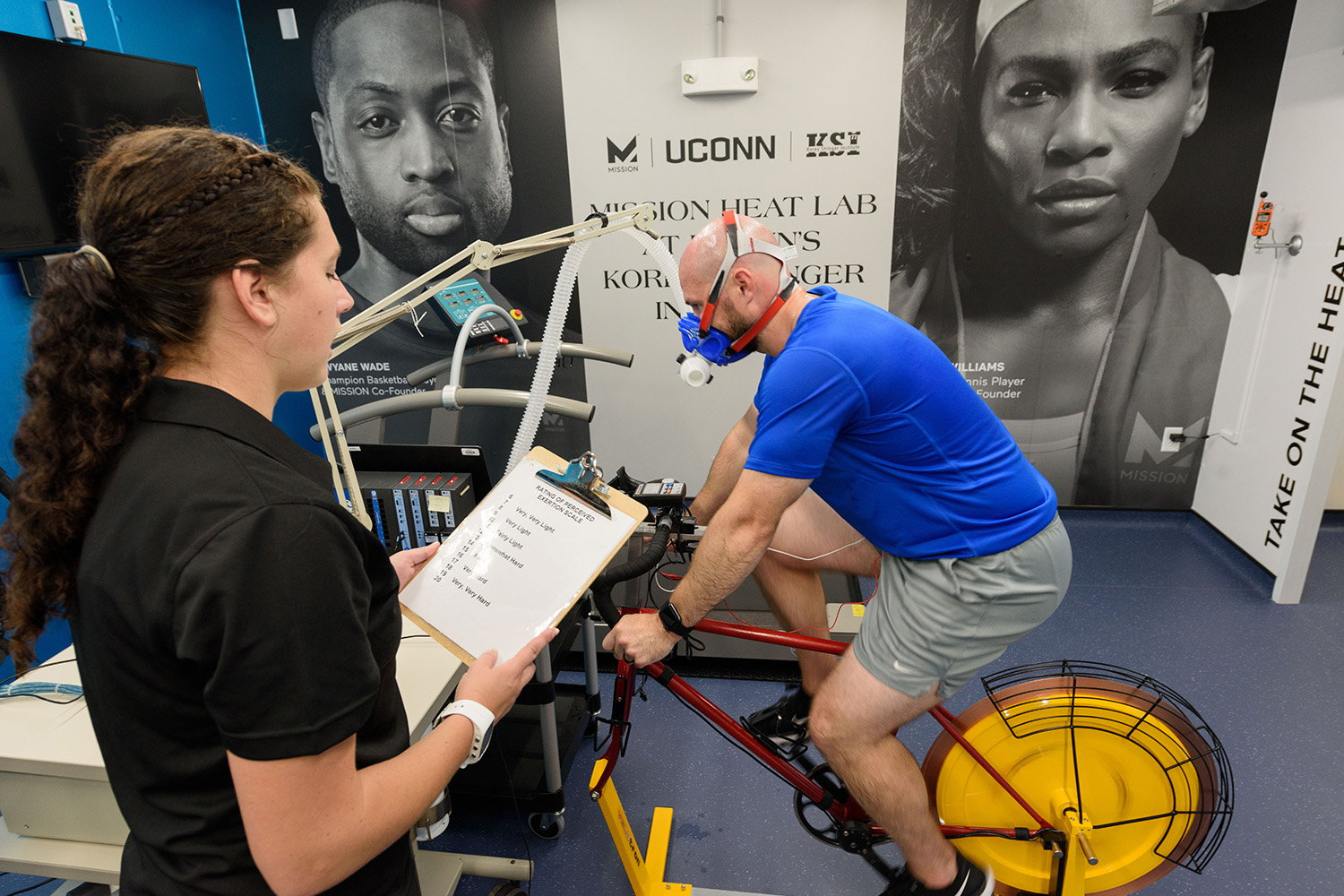 riding bike in mission heat lab