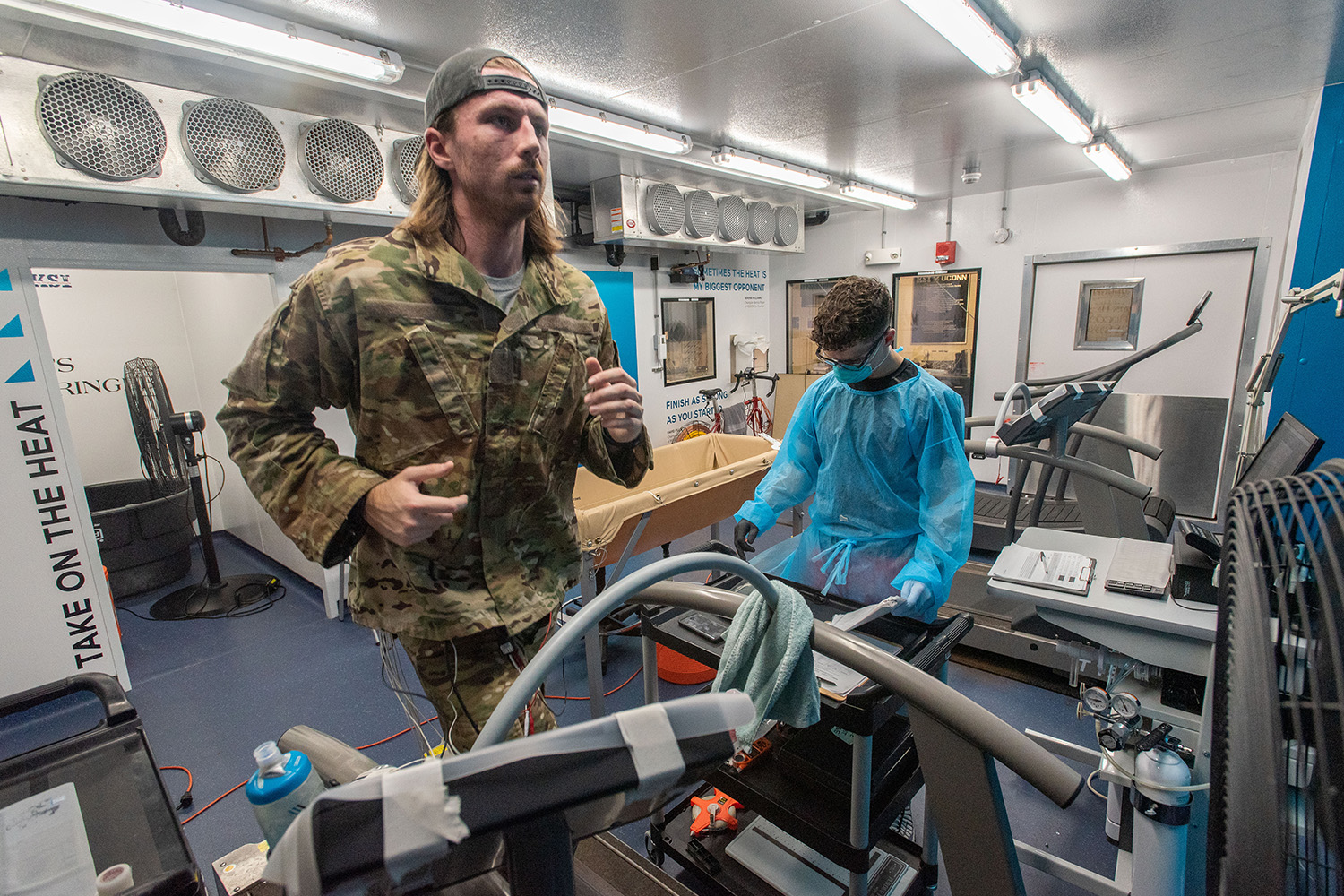 soldier on treadmill, mission heat lab