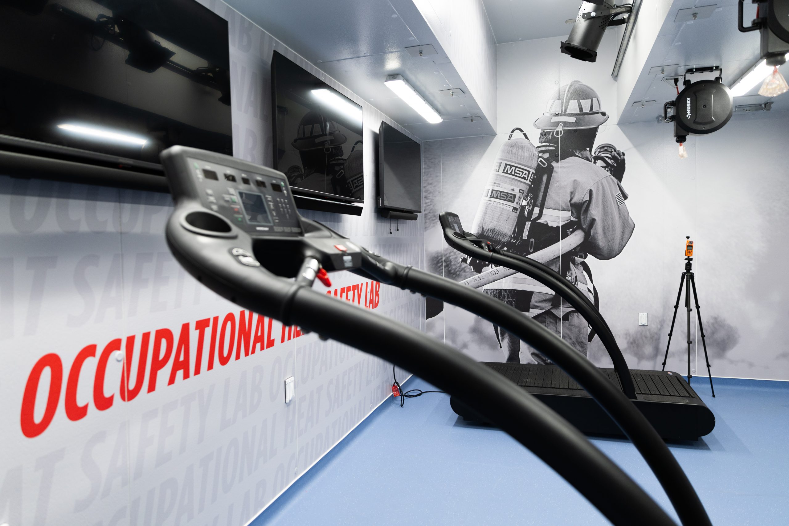 treadmills in the heat lab